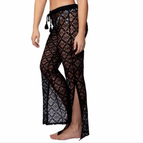 ❌SOLD❌ Miken Swim NWOT Sheer Crochet Swim Coverup Flare Pant Women XS - Picture 12 of 12